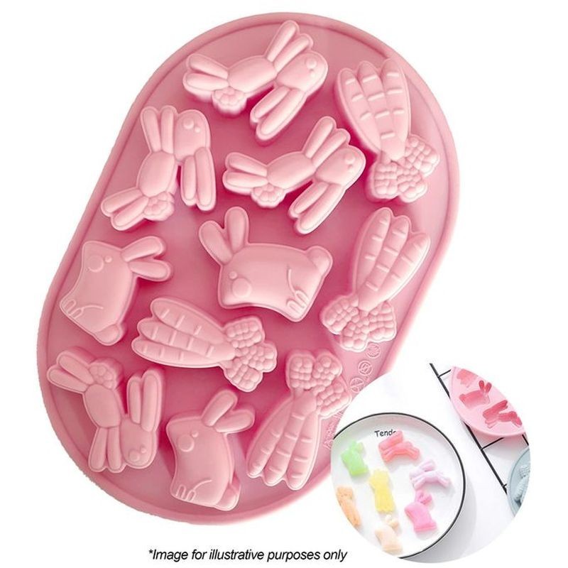 Cake Craft Easter Bunny and Carrot Silicone Moulds Cake Craft - 1