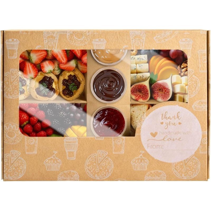 Disposable Kraft Catering Box with Window & Compartments