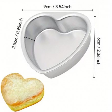 Aluminium Heart Cake Pan 3"