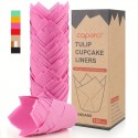 Eco-Friendly Tulip Muffin Cups and Cupcake Liners 120pcs - Pink