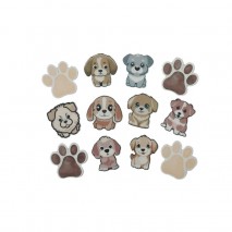 Cupcake Toppers - Edible Wafer Top - Cute Dogs 12pk