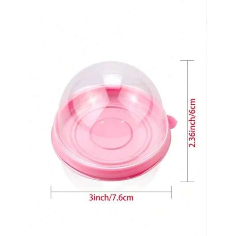 Dome Des w lid 7x7x4.5c Pink 5pk