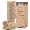 Eco-Friendly Tulip Muffin Cups and Cupcake Liners 120pcs - Natural