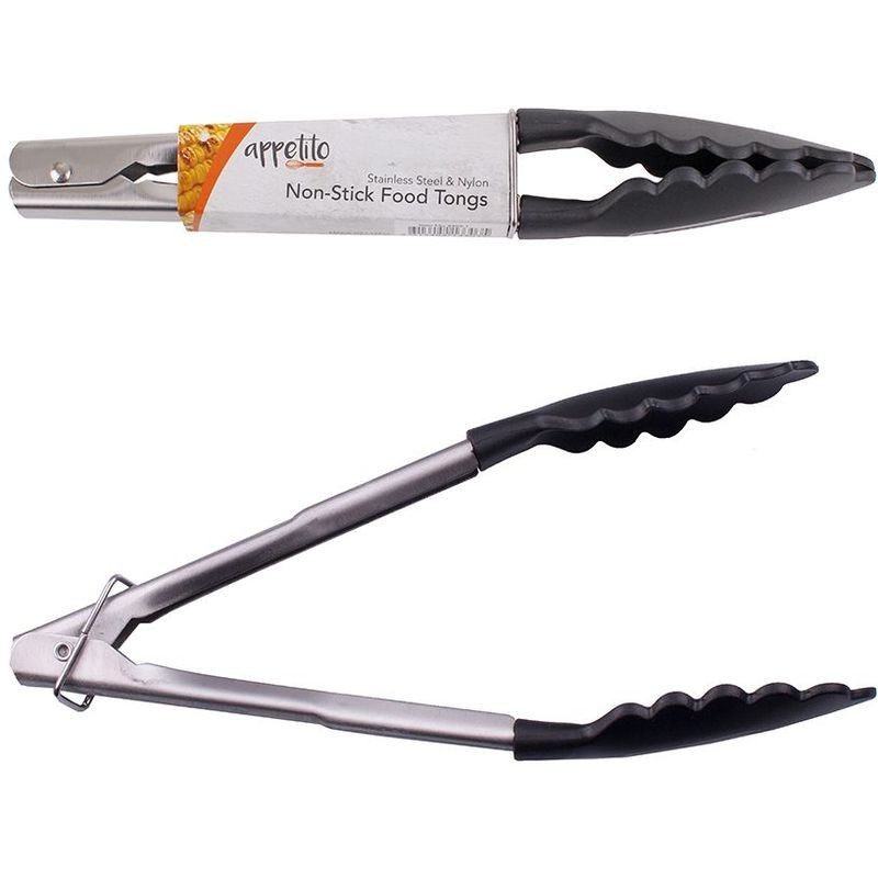 Appetito Tongs - 24cm - Stainless Steel & Nylon - Black Appetito - 1