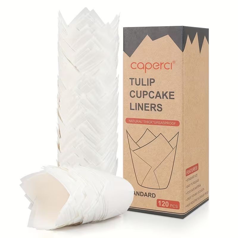 Tulip Muffin Cup Paper 120pcs White