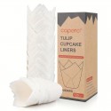 Eco-Friendly Tulip Muffin Cups and Cupcake Liners 120pcs - White