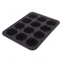 Daily Bake Silicone Muffin Pan - Charcoal 12 Cup Daily Bake - 1