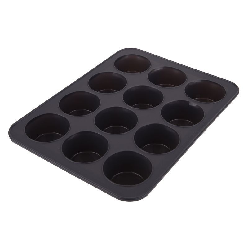 Daily Bake Silicone Muffin Pan - Charcoal 12 Cup Daily Bake - 1