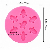 Silicone Mould Bees 7 cavity circle
