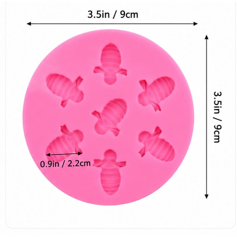 Silicone Mould Bees 7 cavity circle