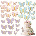 Cake Topper Butterflies Blue Pink Purple 50pcs Set