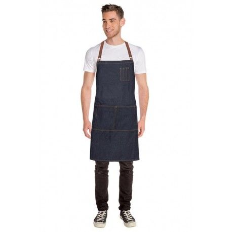 Chef Works Memphis Cross Back Bib Apron - Indigo - ACRS035 Chef