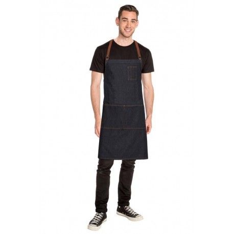 Chef Works Memphis Cross Back Bib Apron - Black - ACRS035 Chef