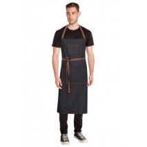 Chef Works Memphis Denim Large Bib Apron - Black - AB036 Chef