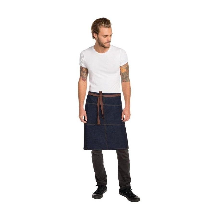 Chef Works Memphis Denim 3/4 Apron - Indigo - AW049 Chef