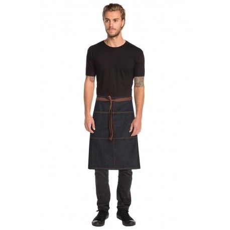 Chef Works Memphis Denim 3/4 Apron - Black - AW049 Chef