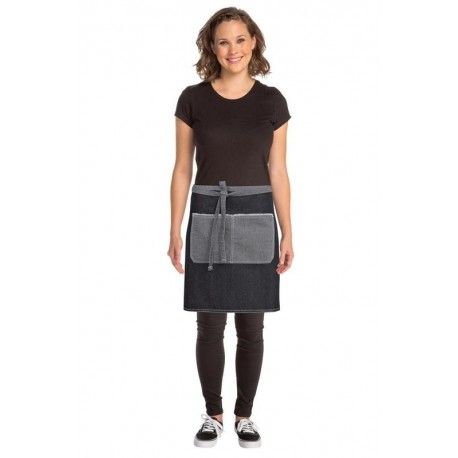 Chef Works Bronx 1/2 Waist Apron - Black - AW044 Chef