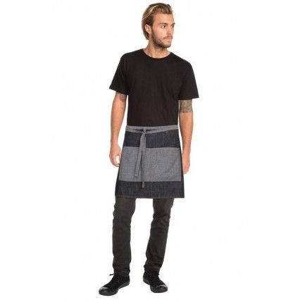 Chef Works Manhattan Half Apron Black Denim - AW046 Chef