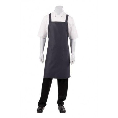 Chef Works Crossover Bib Apron - Slate - F35 Chef Works,Cooks