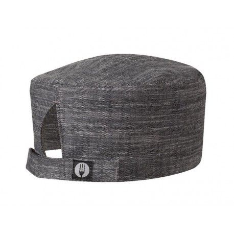 Chef Works Corvallis Black-Steel Gray Crosshatch Beanie -