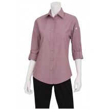 Chef Works Womens Chambray Dusty Rose Shirt SLWCH002 Chef