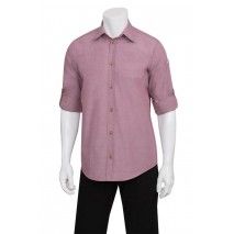 Chef Works Mens Chambray Dusty Rose Shirt SLMCH005 Chef