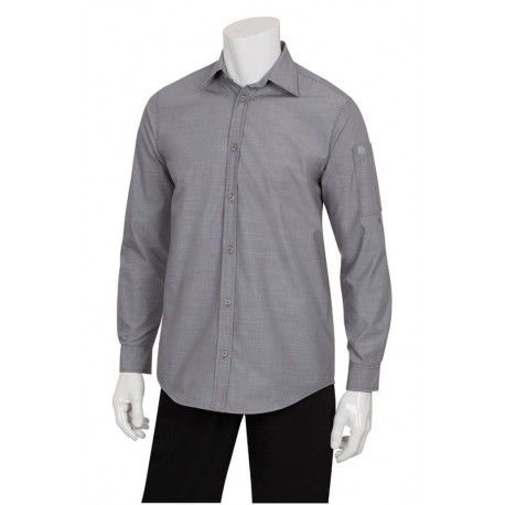 Chef Works Mens Chambray Grey Shirt SLMCH005 Chef Works,Cooks