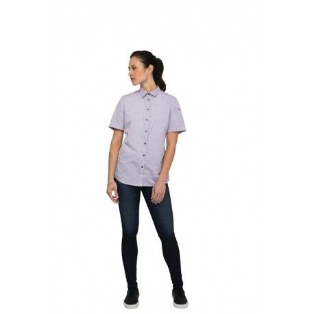 Chef Works Havana Womens Purple Shirt Chef Works,Cooks Plus