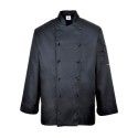 Portwest Somerset Chefs Jacket - Black & White