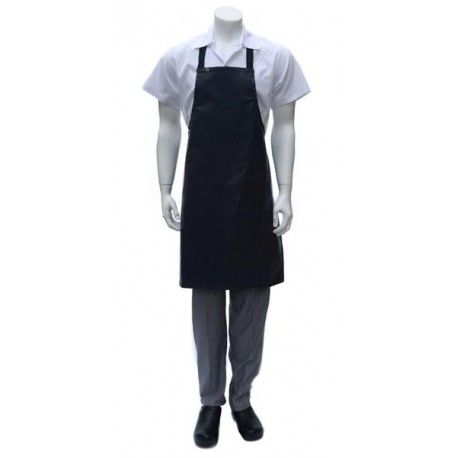 Chef Works Short Navy PVC Bib Apron - Waterproof Chef