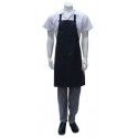 Chef Works Short Navy PVC Bib Apron - Waterproof