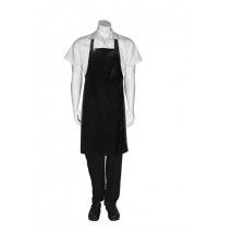 Chef Works Short Black PVC Bib Apron - Waterproof CWPVS-BLK