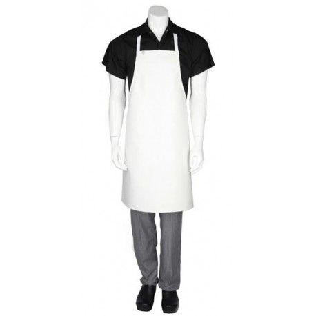 Chef Works Short White PVC Bib Apron - Waterproof Chef