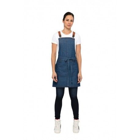 Chef Works Berkeley Mid Blue Petite Bib Apron Chef Works,Cooks