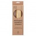 WM Eco Basics Bamboo Straws/Brush 4pk