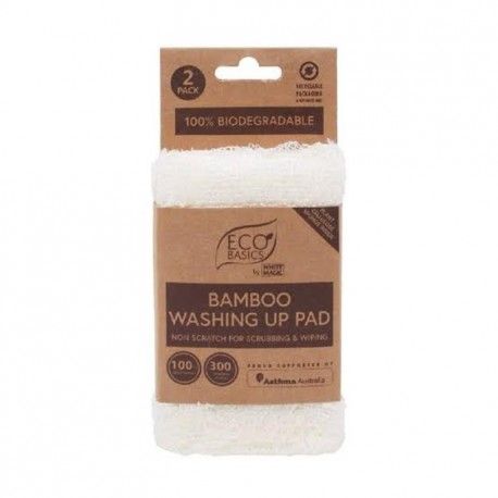 WM Eco Basics Bamboo Washing Up Pad 2pk White magic,Cooks Plus