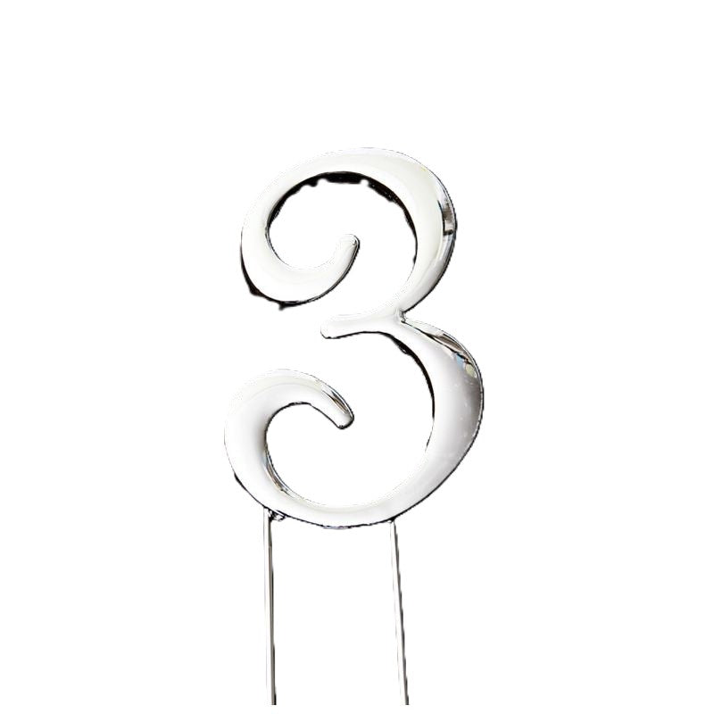 C&C Cake Topper Silver - Number 3 - 7cm
