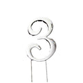 C&C Cake Topper Silver - Number 3 - 7cm