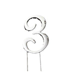 C&C Cake Topper Silver - Number 3 - 7cm