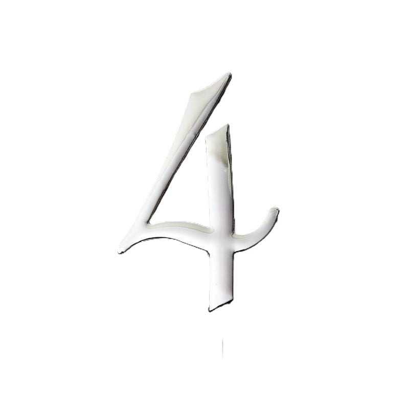 C&C Cake Topper Silver - Number 4 - 7cm
