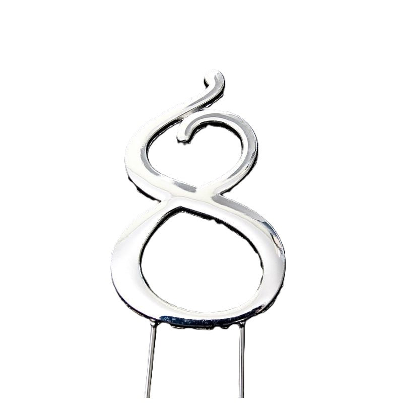C&C Cake Topper Silver - Number 8 - 7cm