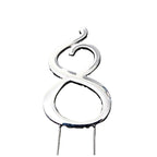 C&C Cake Topper Silver - Number 8 - 7cm