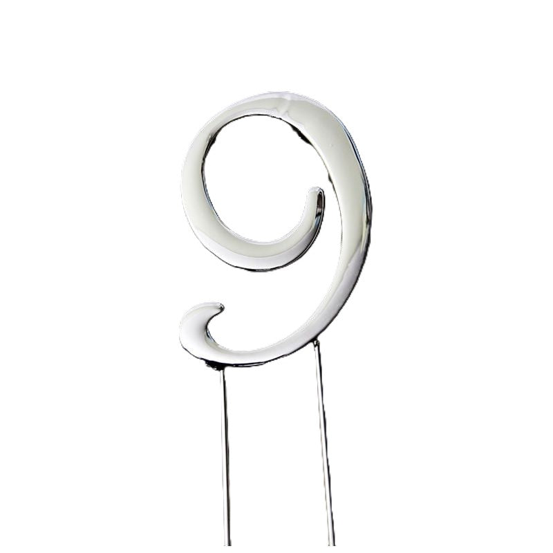 C&C Cake Topper Silver - Number 9 - 7cm