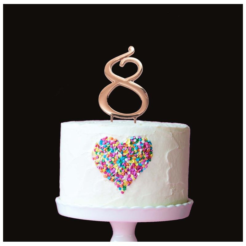 ROSE GOLD Cake Topper (7cm) - NUMBER 8