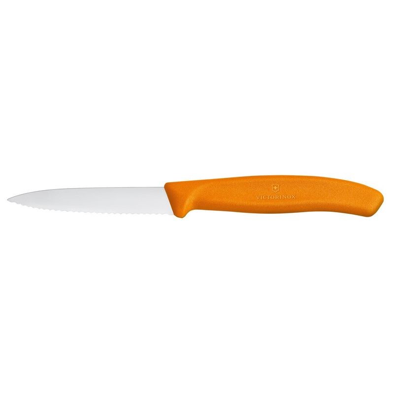 Swiss Classic Paring Knife 8cm Wavy Edge Victorinox 6.7736.L9 Orange