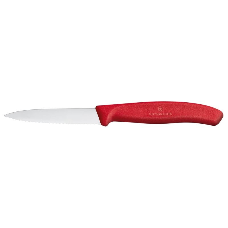 Swiss Classic Paring Knife 8cm Wavy Edge Victorinox 6.7631 Red