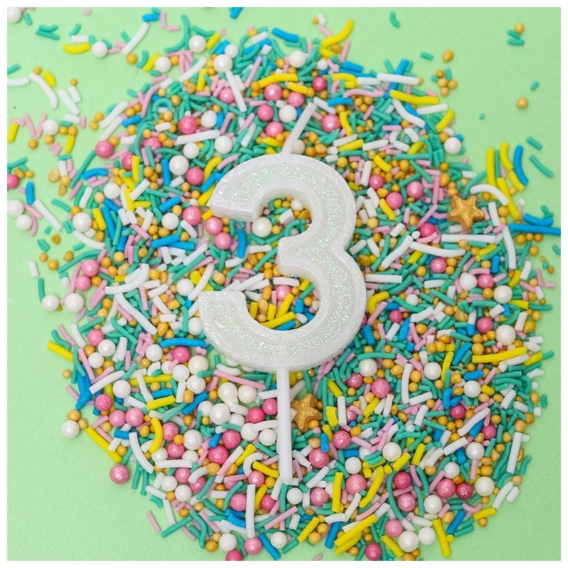 mini-glitter-candle-white-number-3