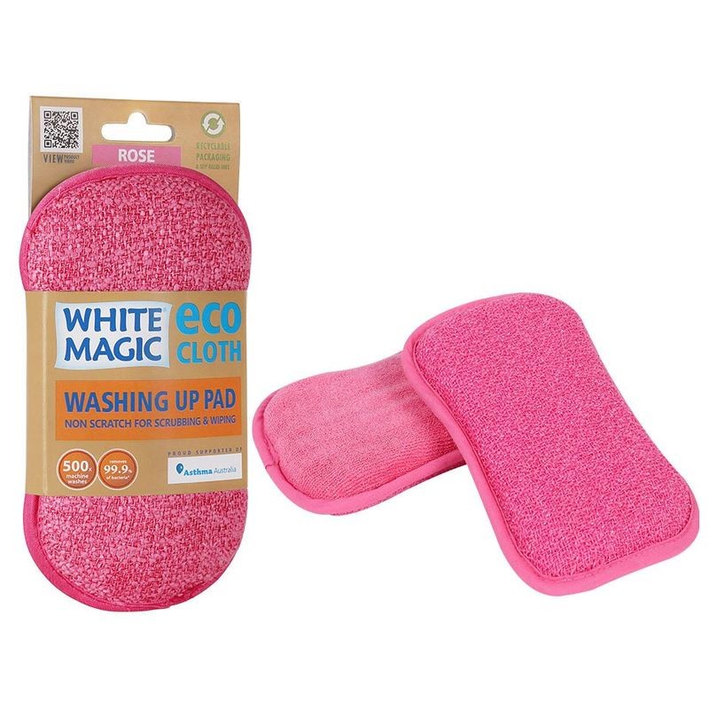 White Magic Eco Cloth Washing Up Pad Rose