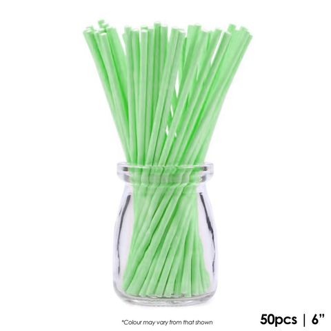 Cake Craft Pop Sticks Green 50pk 6inch