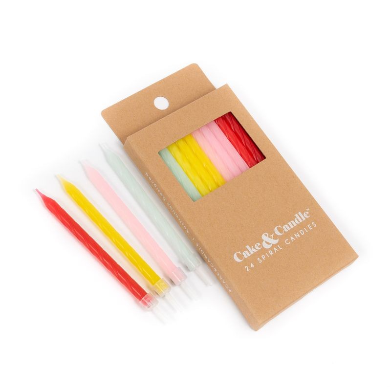 C&C Fun Combo Spiral Candles - 8cm - 24 pack